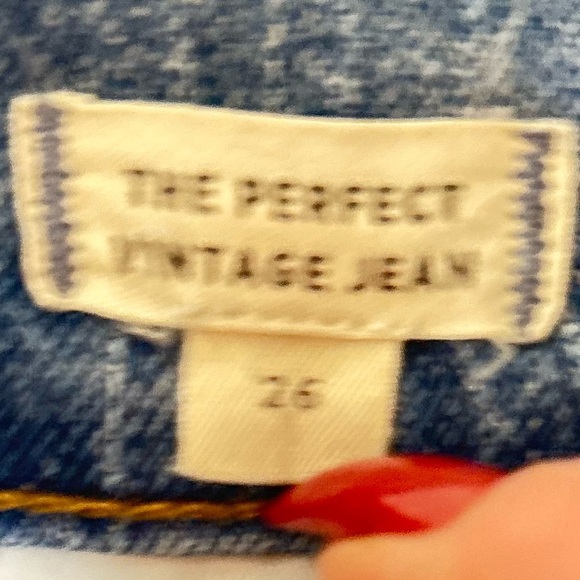 Madewell “perfect vintage” cotton midtone Straight Leg Jeans raw edge hem 26 - Picture 8 of 10